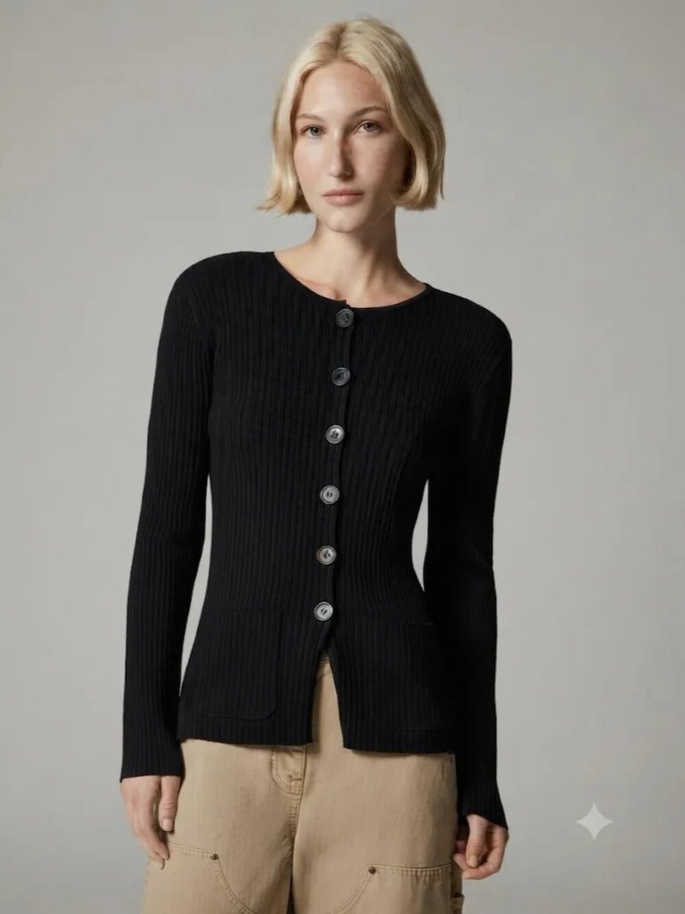 NWT J.Crew Super Stretch Ribbed Cardigan Knit Button-Front Sweater Size S